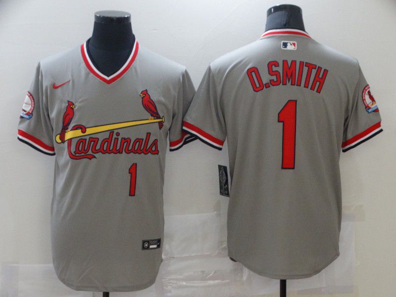 Men St.Louis Cardinals #1 O.Smith Grey Game 2021 Nike MLB Jersey->philadelphia eagles->NFL Jersey